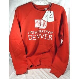 91 League University of Denver Pioneers Crewneck Sweatshirt - Red - Size Small